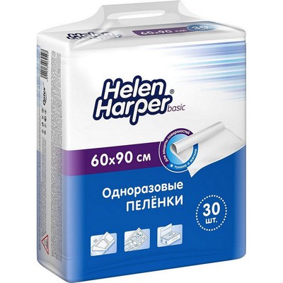 Пеленки впитывающие Helen Harper basic 60х90см (30 шт.)